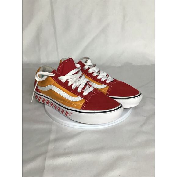Vans Women Sneakers Sz.6.5 Red/Orange/ White. NWOT ComfyCush ol’ Skool mix tape - Picture 3 of 9
